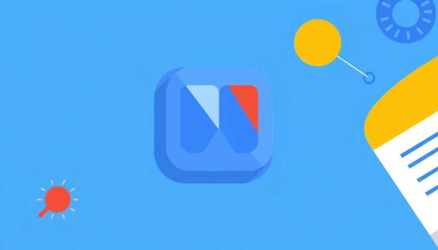 Google News icon on a blue background with colorful elements