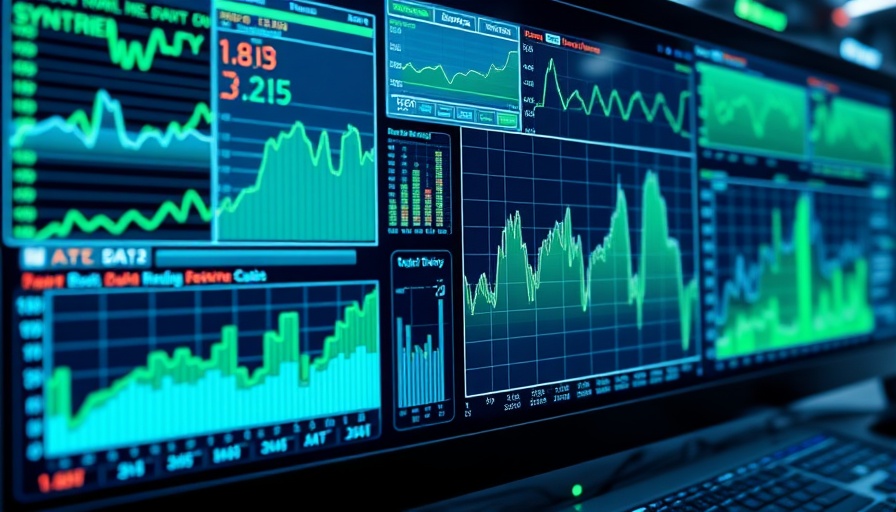 Synthetic data graphs displayed on a computer screen in AI workspace.