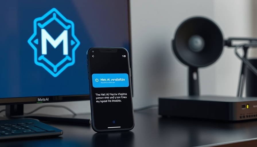 Technology setup displaying Meta AI notifications.