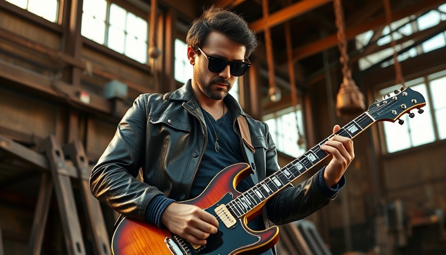 Austin Brown Jackson family music career: Stylish musician with guitar.