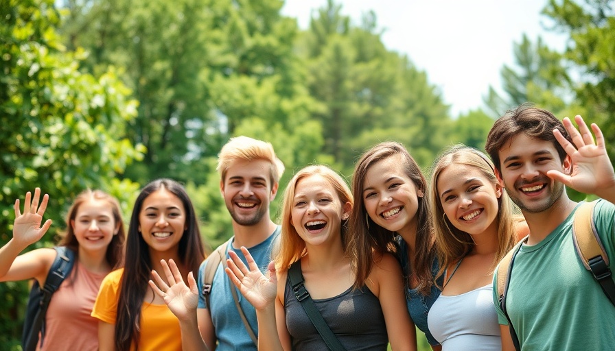 Happy teens enjoying EQUIP Retreat Summer Camp in a forest.