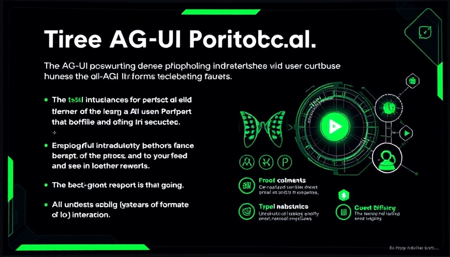 AG-UI protocol presentation slide with dynamic graphics.