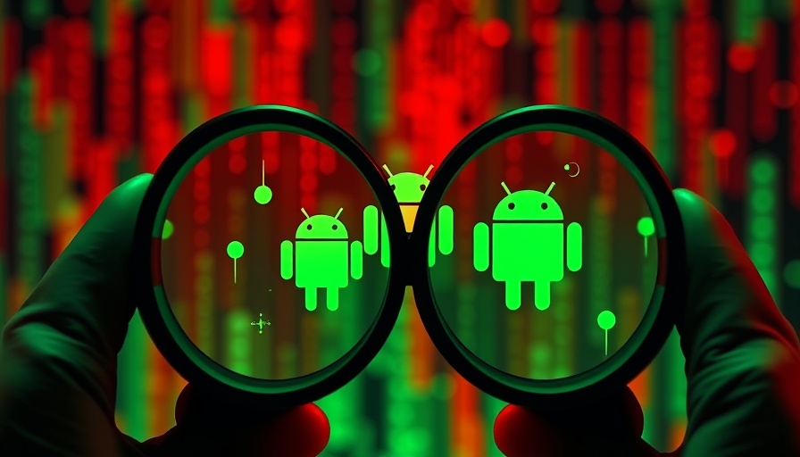 Illustration of de-anonymizing web browsing identifiers concept with Android icons.