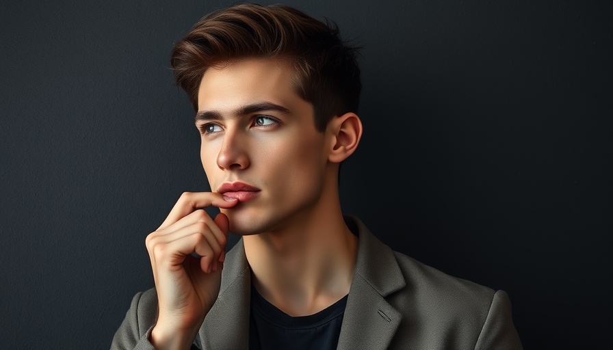 Stylish young man considering NSFW AI Boyfriend Apps