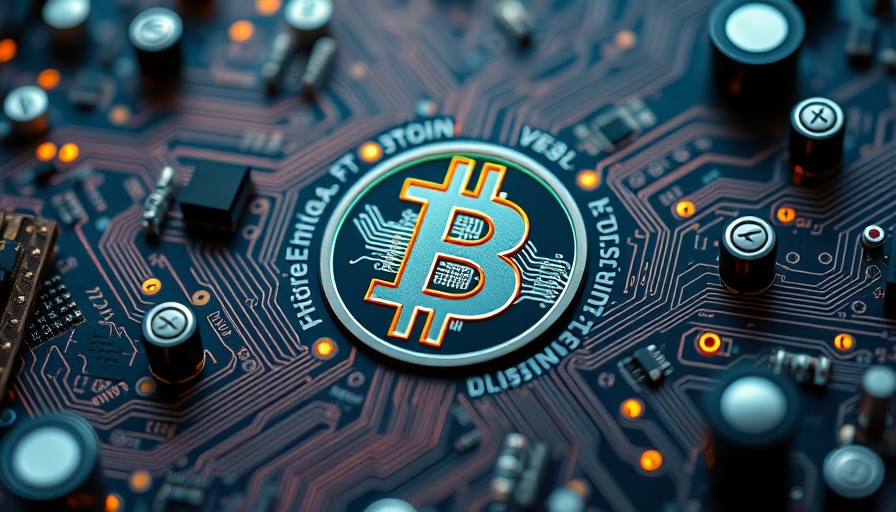 Bitcoin symbol on circuit board illustrating Circle IPO success.