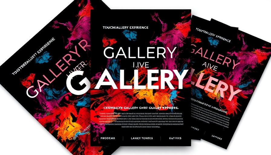 Touchable gallery experience flyer with event details.