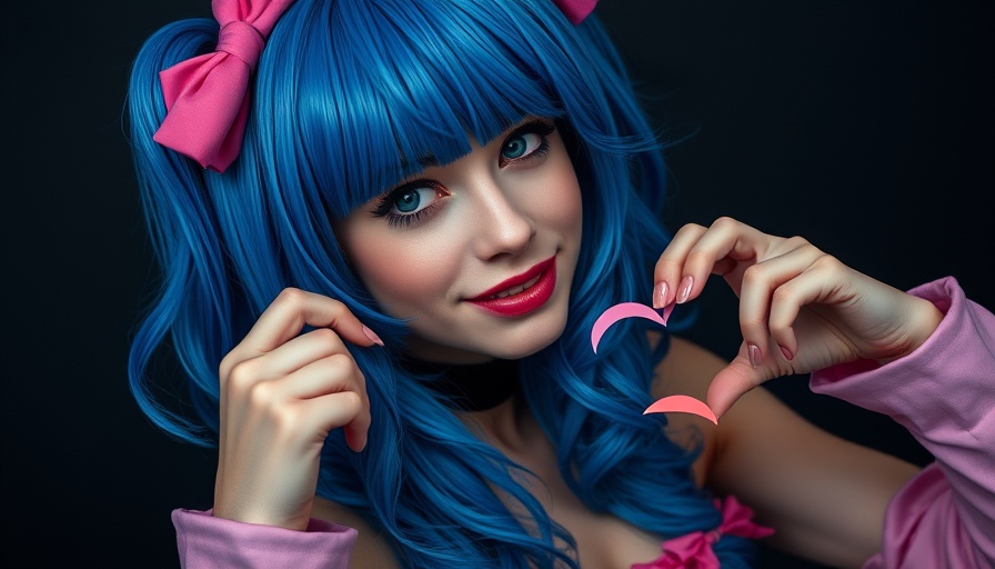 Cosplay costume with heart, vivid portrait, AI love generators concept