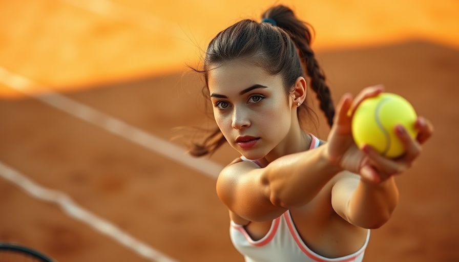 Coco Gauff serving on clay court during French Open victory