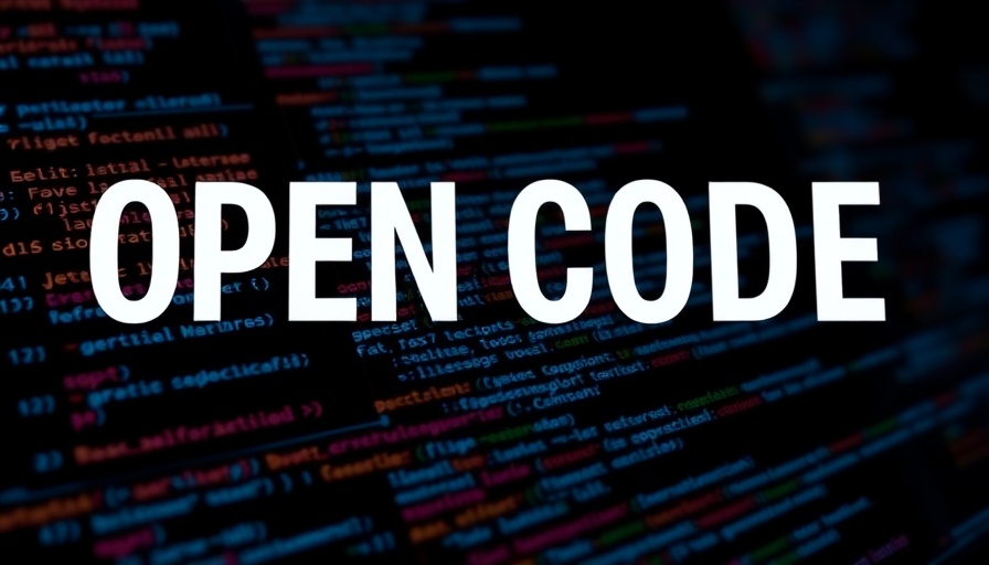 Open Code AI coding agent digital ad with futuristic design.