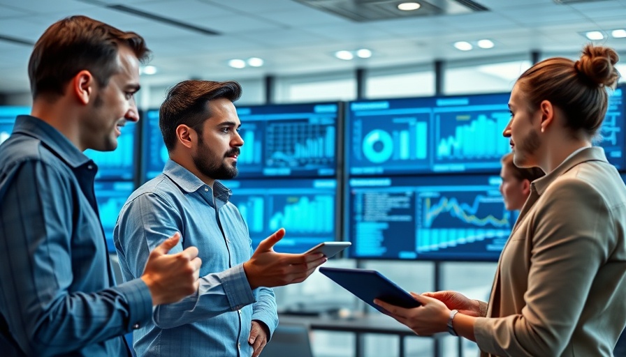 Group of professionals analyzing hyper-personalized digital marketing finance dashboards.