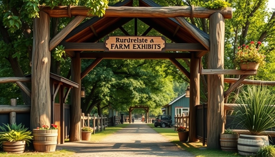 Rustic entryway at Schiele Museum farm exhibit, free admission.
