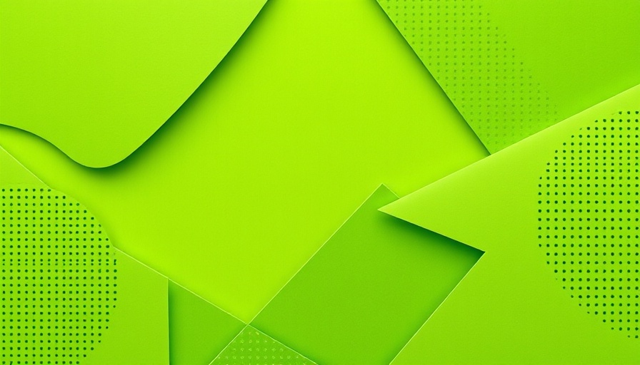 Abstract geometric green design symbolizing tech innovations in Europe.