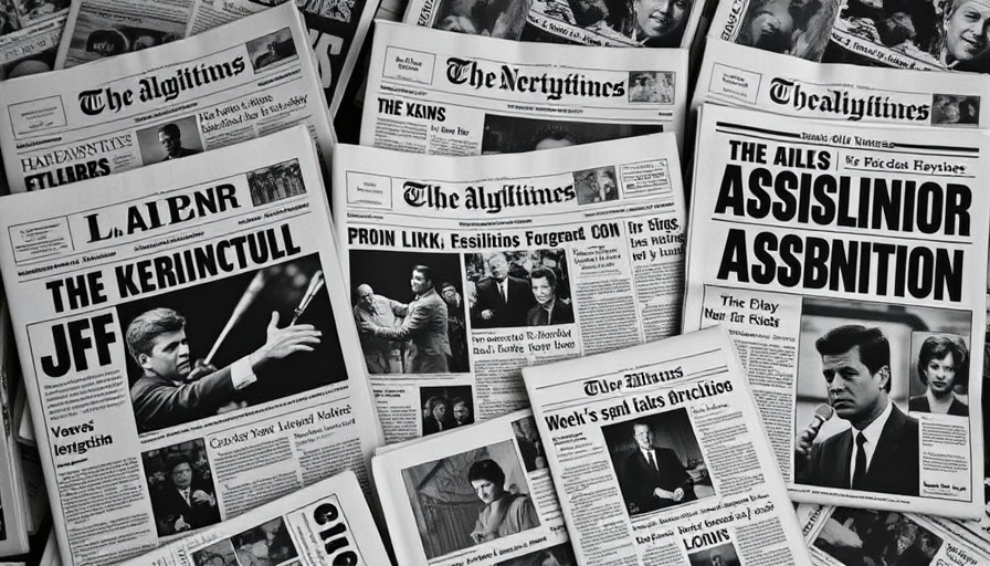 Vintage headlines marking JFK assassination, significant moments in black history.