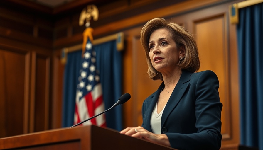 Government official discusses AI regulation in New York at a podium.