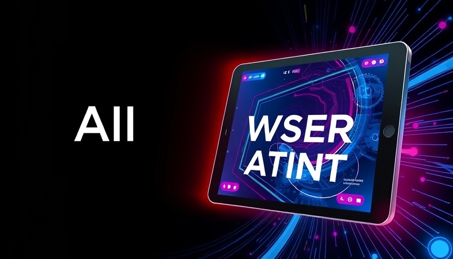 AI browser automation with Stage Hand advertisement on tablet.