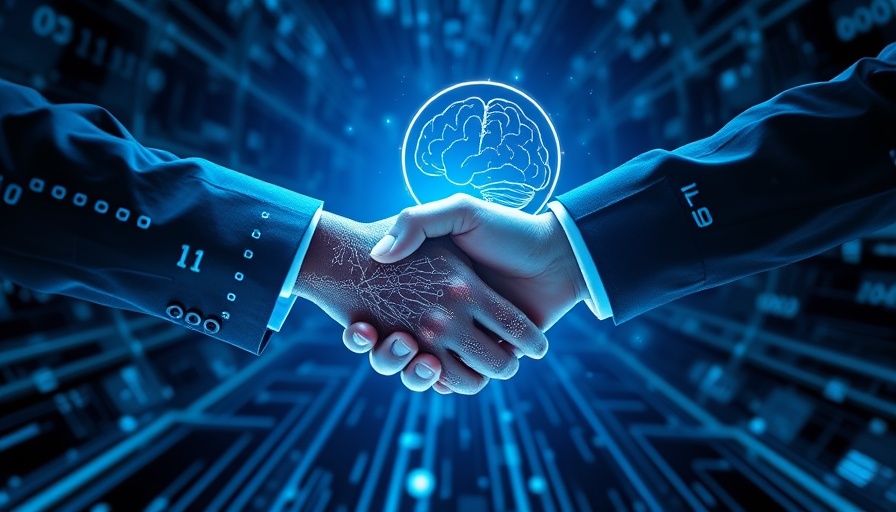 AI Girlfriends Communication Lessons: Futuristic digital handshake with AI brain.