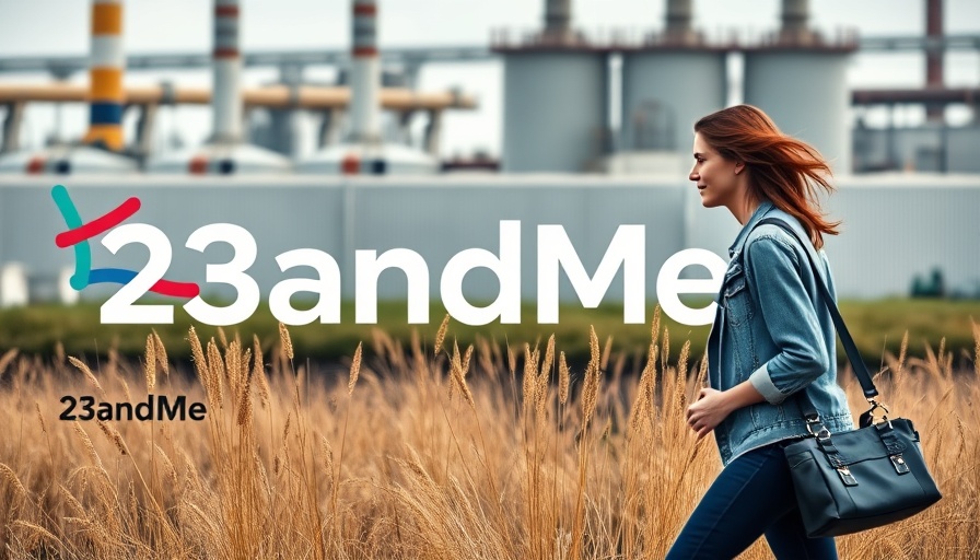 Colorful 23andMe logo with a woman walking by, delete your 23andMe data.