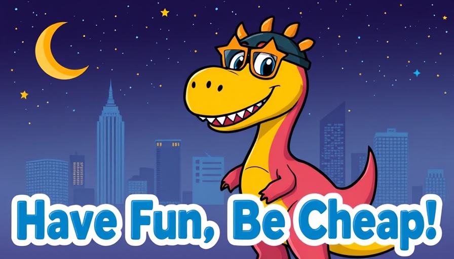 Cartoon dinosaur promoting free events in Charlotte NC