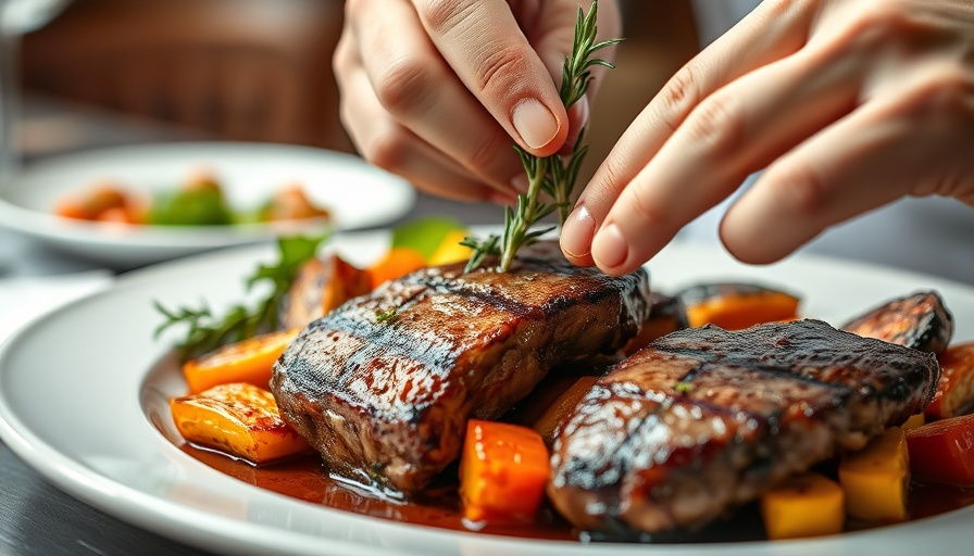 Delicious gourmet dish garnished for Queen’s Feast Charlotte Restaurant Week.