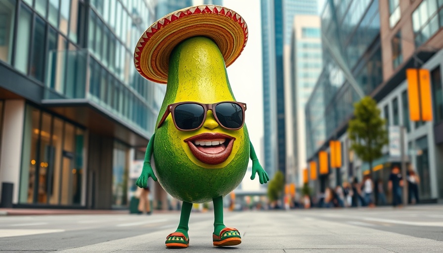 Avocado mascot in Charlotte promoting vegan dining options.