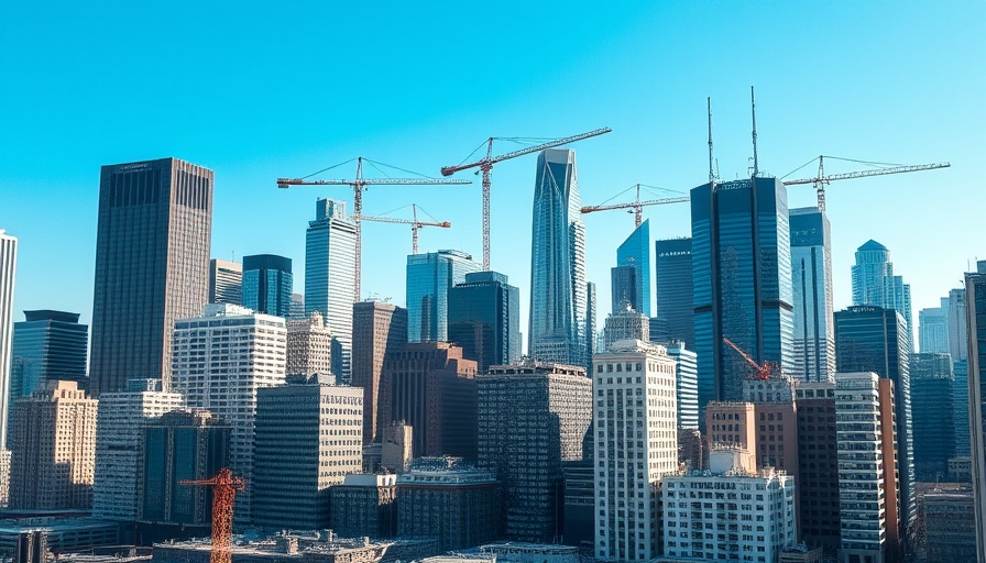 Charlotte skyline showing metro population growth with cranes and skyscrapers.