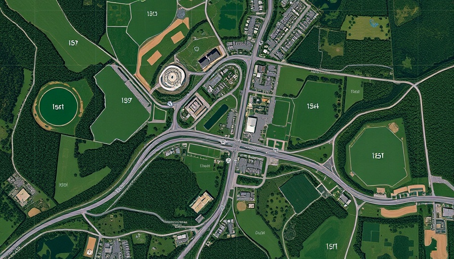 Satellite view of Fort Mill GET Social Park and surrounding area.