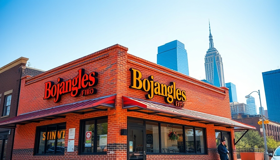 Bojangles Charlotte sale with city skyline.