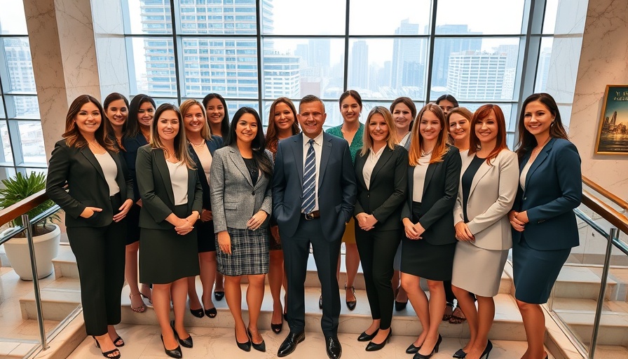Nashville Women in Business Event: Group smiling indoors on staircase.