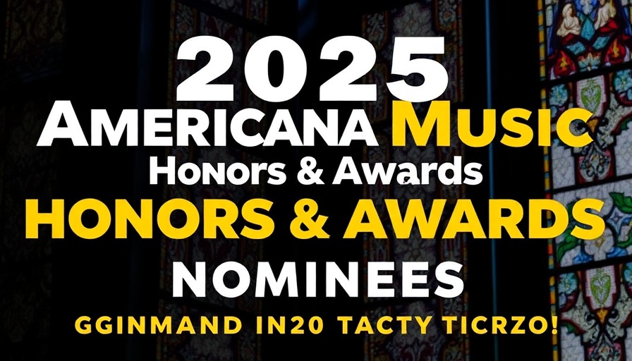 2025 Americana Awards nominees poster with stained glass background.