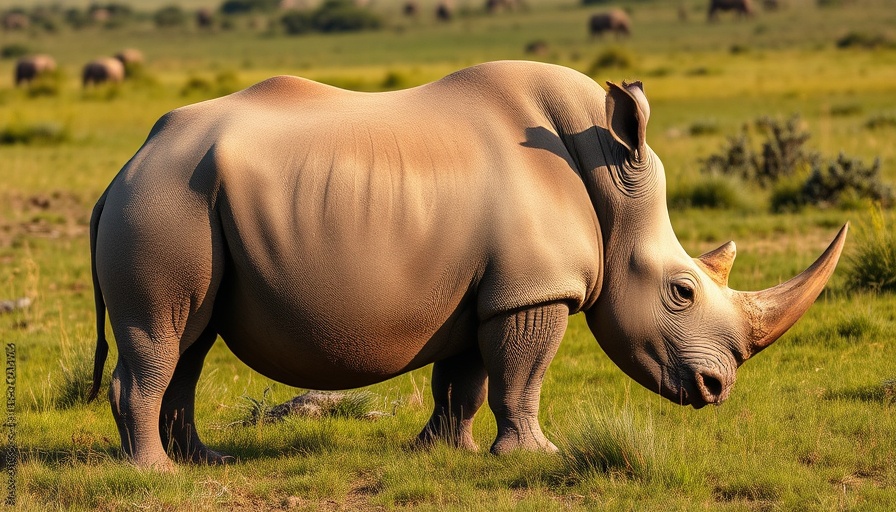 Rhinoceros in a lush field at Nashville Zoo.