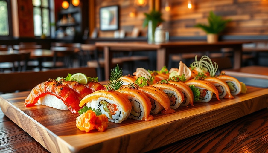 Gourmet sushi and appetizers at Nashville restaurant.