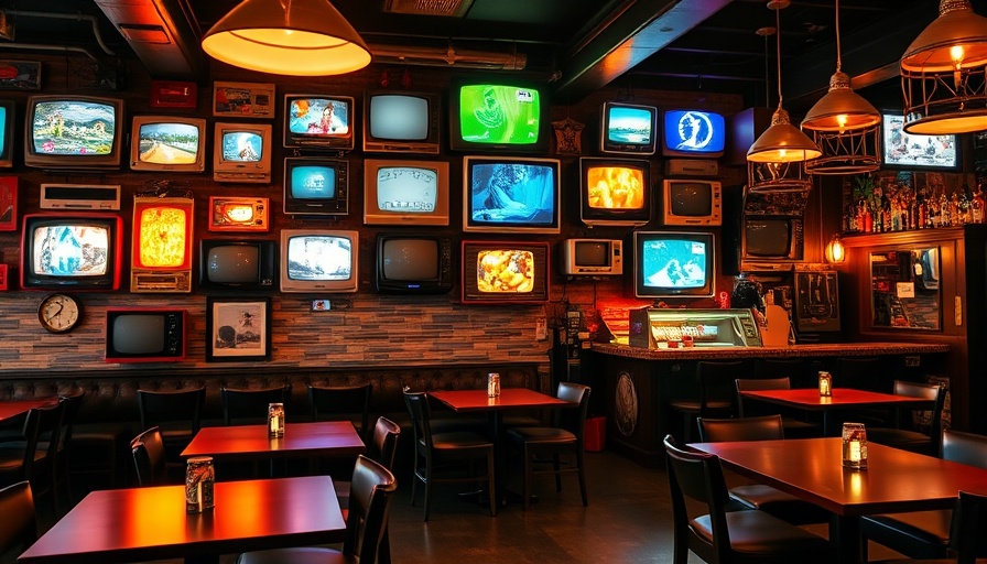 Retro interior of Nashville restaurant featuring vintage TVs