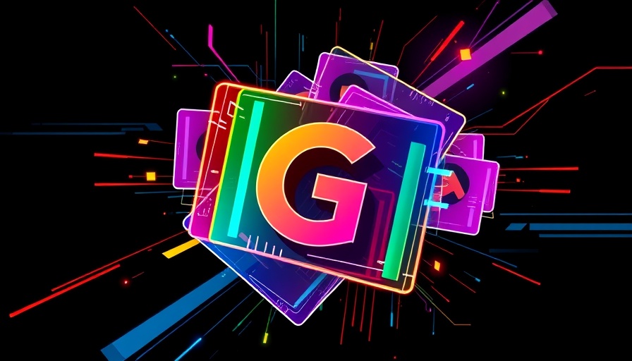 Vibrant abstract graphic of colorful cards with G symbol for AI basics.