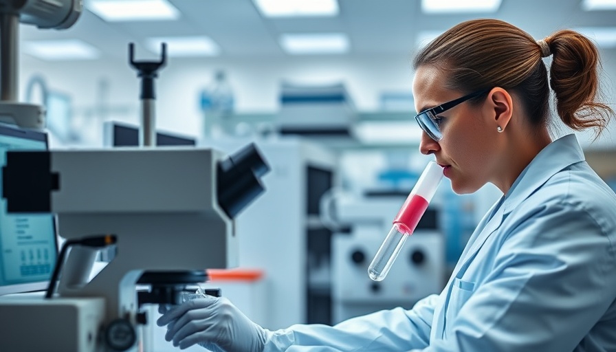 Technician testing samples in lab for Giant Anteater blood disorders.