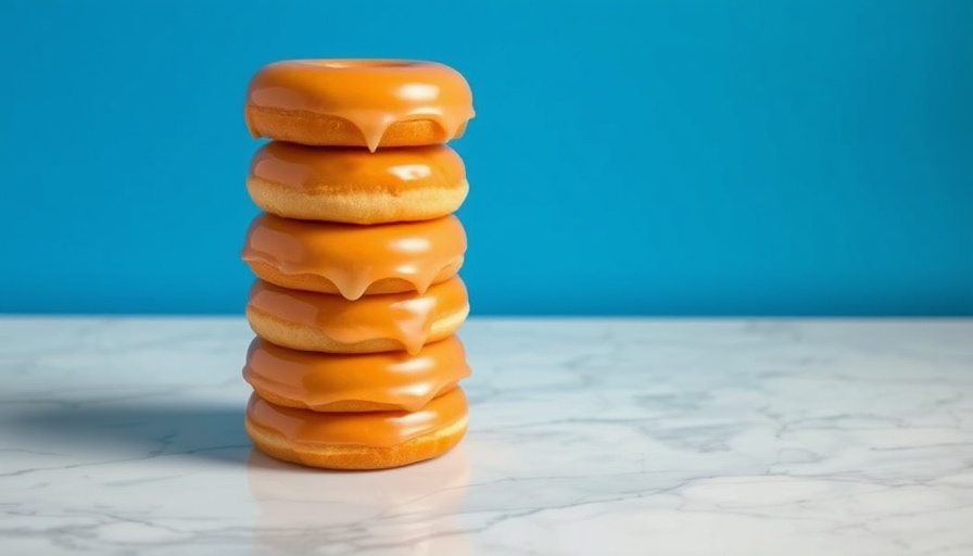 Krispy Kreme Southern tradition glazed donuts on marble.