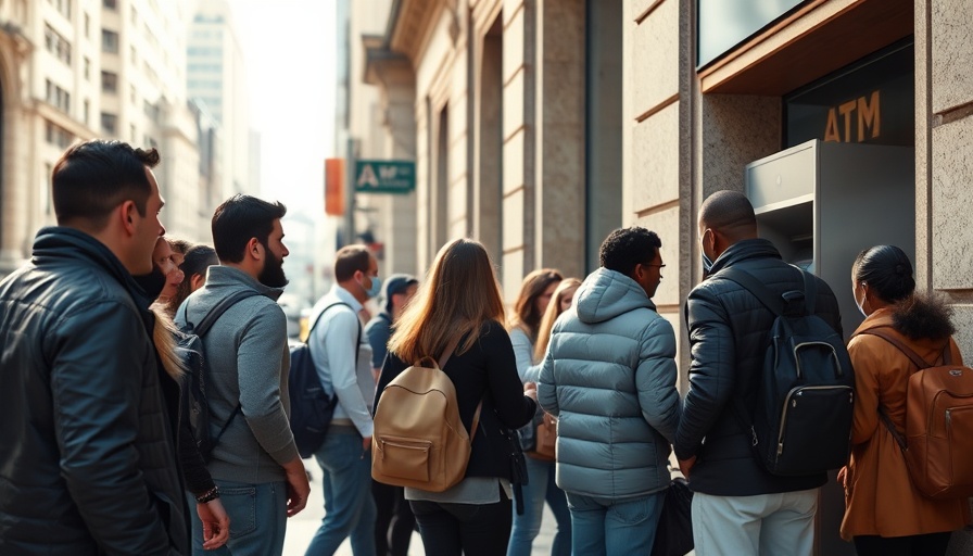 People using ATM outside a bank, representing cybersecurity threats 2025.