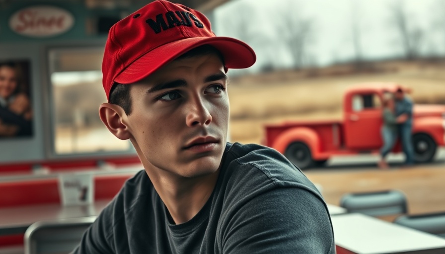 New Music June 2025: Man in diner overlooking countryside scene.