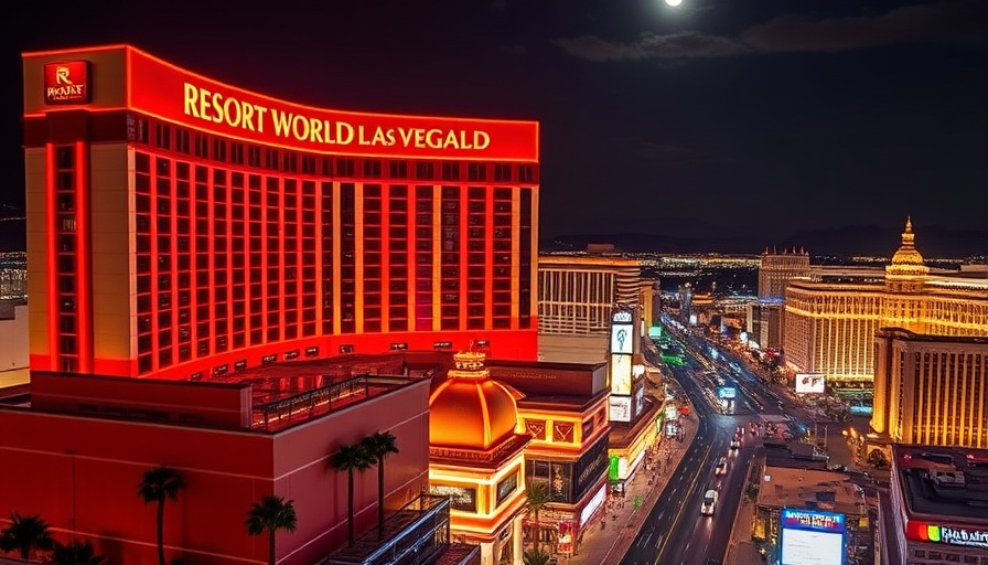 Las Vegas Strip news: Resorts World with neon lights at night.