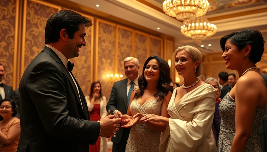 Houston charity gala attendees smiling during award ceremony.