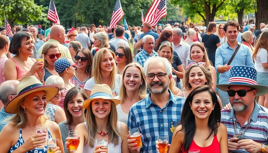 Festive collage capturing 4th of July events in Houston.