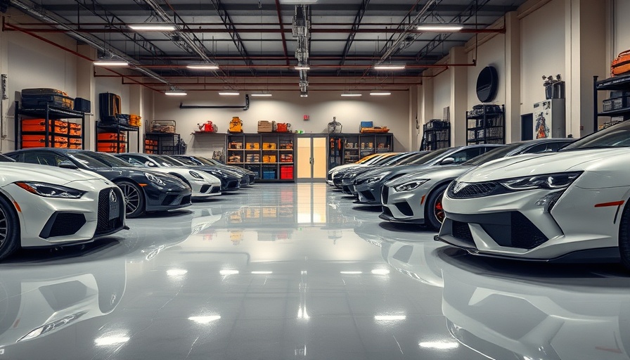 Luxury garage in Sugar Land showcasing elegant cars and sleek design.