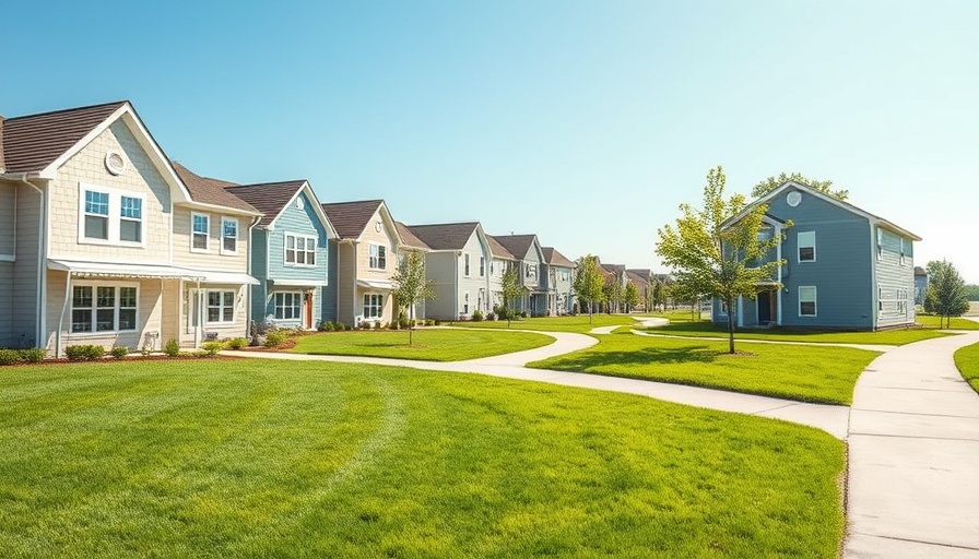 Modern houses in Houston housing market with sunny sky