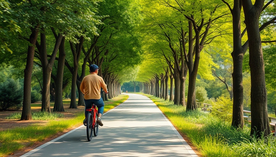 The Woodlands e-bike policy highlighted by scenic park pathway.
