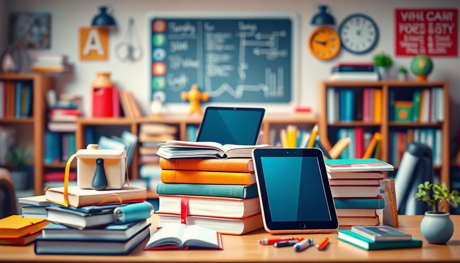 Vibrant educational setting with books and tech for Louisiana education news.