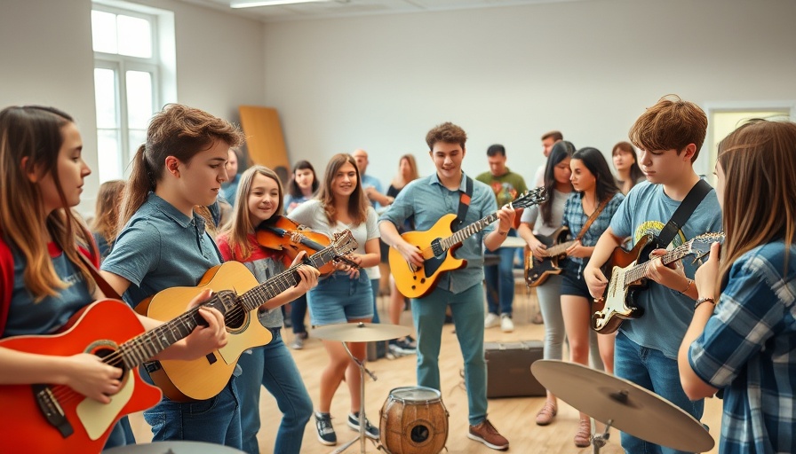 Uptown Music Camp Arts Education scene with enthusiastic teens.