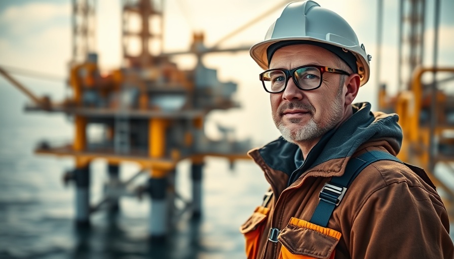 Worker on offshore oil platform for Danos Gulf Operations Contract Renewal.