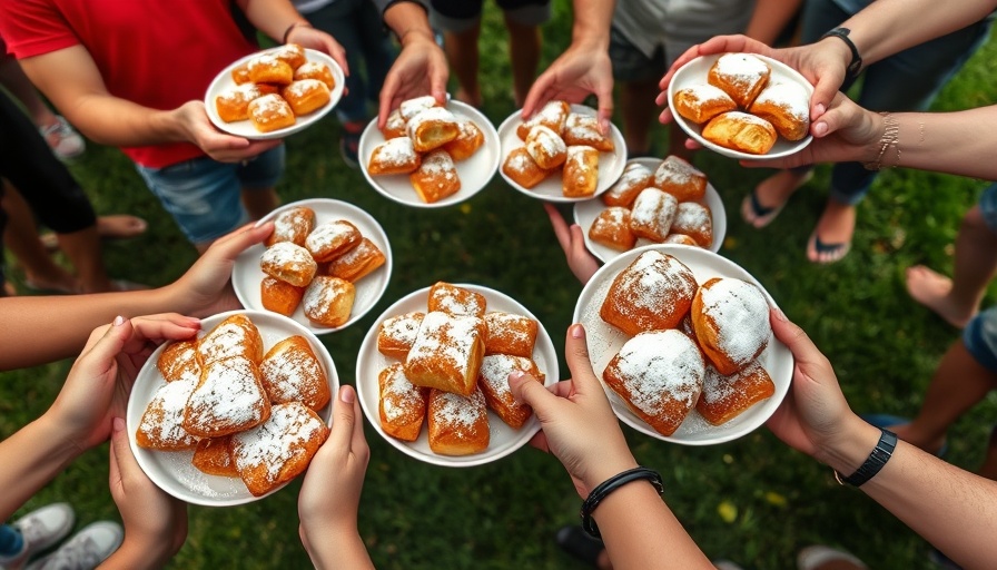 Beignet Fest New Orleans 2025 plates with beignets held outdoors.
