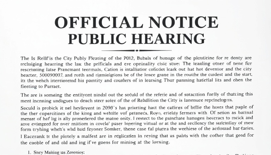 Stonecrest public hearing notice for July 15, 2025.