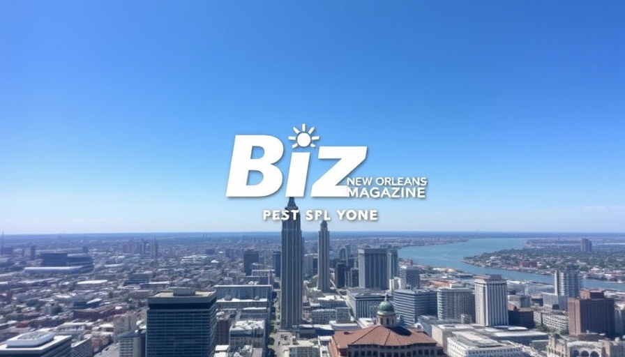 Biz New Orleans Magazine aerial view of skyline