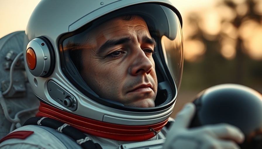 Terry Virts in astronaut suit resting outdoors, close-up.